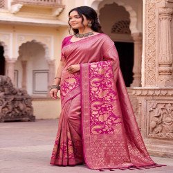 Premium Meenakari Jacquard Woven Saree with Blouse